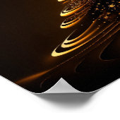 Abstracte kerstboom van gouden lijnen poster (Hoek)