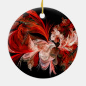 Abstracte kerstboomversiering (Red and Black) Keramisch Ornament (Achterkant)