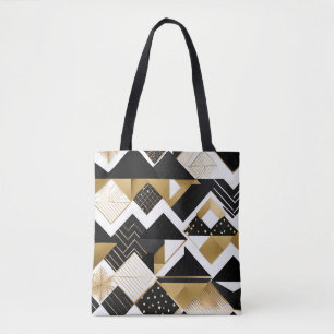 abstracte kerstdiamanten boodschappentas draagtas