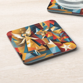 Abstracte kerstengel bier onderzetter