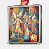 Abstracte kerstengel metalen ornament (Links)