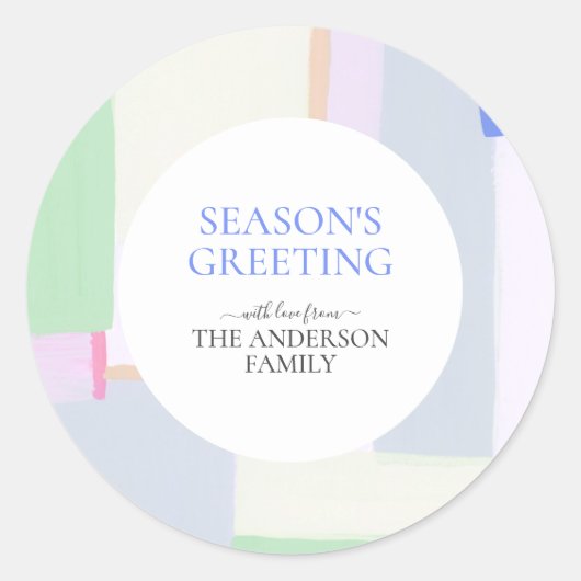 Abstracte kerstfeestdag — Klassiek Ronde Sticker (Voorkant)