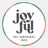 Abstracte kerstfeestdag ronde sticker (Voorkant)