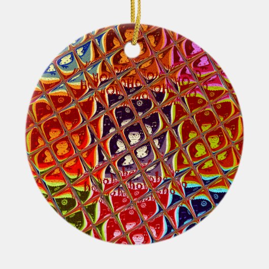 Abstracte kerstkleuren Collectie. Keramisch Ornament (Voorkant)