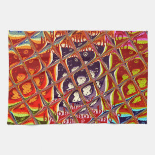 Abstracte kerstkleuren Collectie. Theedoek