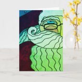 Abstracte Kerstman Kaart (Gele Bloem)