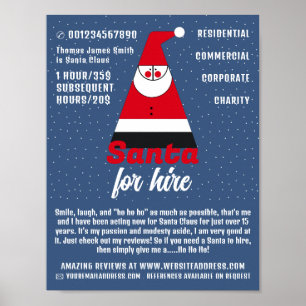 Abstracte Kerstman, Santa Claus Entertainer Advert Poster