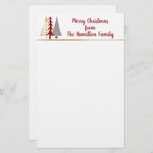 Abstracte kerstmis briefpapier (Voorkant / Achterkant)