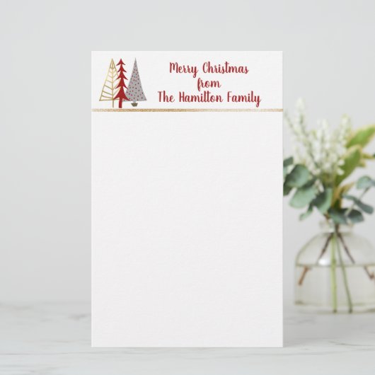 Abstracte kerstmis briefpapier (Staand voorkant)