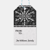 Abstracte kerstster voor zwart-wit cadeaulabel (Achterkant)