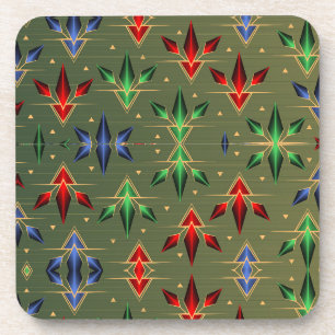 Abstracte kerststerren Groen, Rood, Blauw Bier Onderzetter