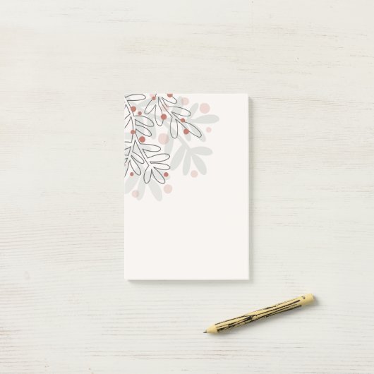 Abstracte kerstvakantie mistletoe post-it® notes (Op bureau)