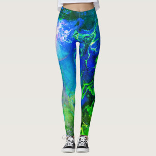 Abstracte ketelkokers met getextureerde inkt, groe leggings