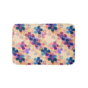Abstracte kinder cartoon bloembloemen florale retr badmat