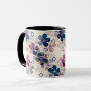 Abstracte kinderen leuke cartoon bloemen bloemrijk mok