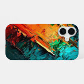 Abstracte Kinetic Splatter_ iPhone case 16 Hoesje (Achterkant horizontaal)