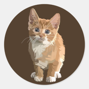 abstracte kittenstickers ronde sticker