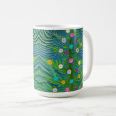 Abstracte kleine Daisy Garden Koffiemok (Voorkant rechts)