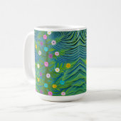 Abstracte kleine Daisy Garden Koffiemok (Voorkant links)