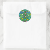 Abstracte kleine Daisy Garden Ronde Sticker (Tas)