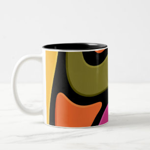 Abstracte kleur golf koffiemok. tweekleurige koffiemok