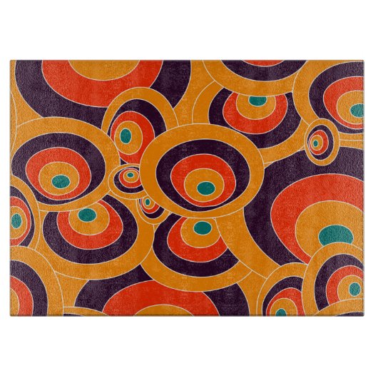 Abstracte Kleur Ovalen Snijplank – Modern Decor (Voorkant)