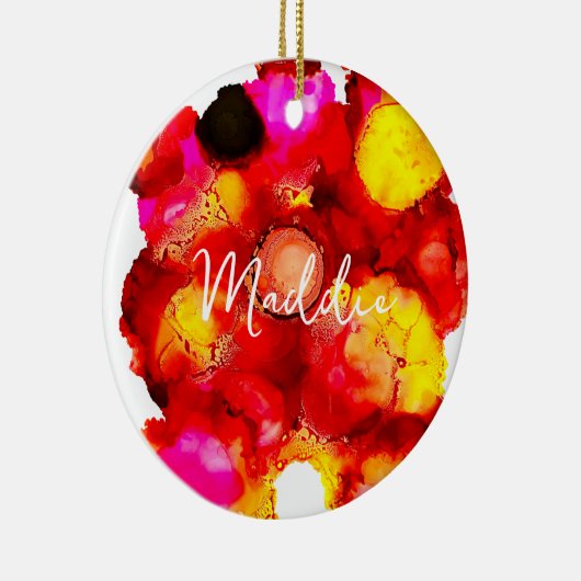 Abstracte kleur rood en roze keramisch ornament (Rechts)