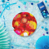 Abstracte kleur rood en roze papieren bordje (Feest)