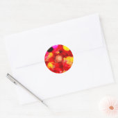Abstracte kleur rood en roze ronde sticker (Envelop)