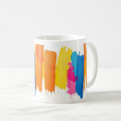 Abstracte Kleur Splash Keramische Mok - Levendig e (Voorkant rechts)