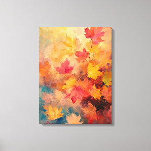 Abstracte kleur van Japans Herfst Fine Art Canvas Afdruk