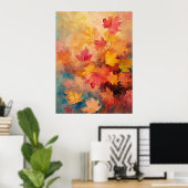Abstracte kleur van Japans Herfst Fine Art Poster (Thuiskantoor)