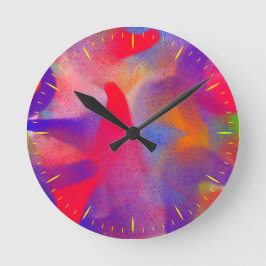 Abstracte kleur vrije verf ronde klok