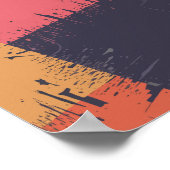 Abstracte kleurblokken met verfspettereffect poster (Hoek)