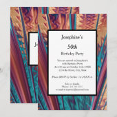 Abstracte kleuren 50th Birthday Party Kaart (Voorkant / Achterkant)