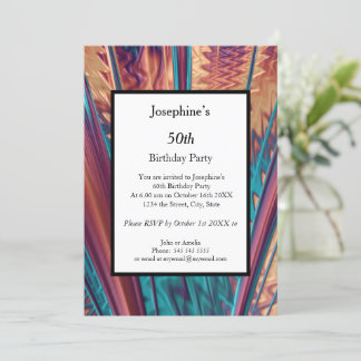 Abstracte kleuren 50th Birthday Party Kaart