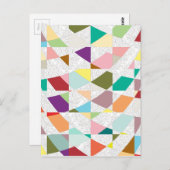 Abstracte kleuren Damask Briefkaart (Voorkant / Achterkant)