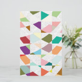 Abstracte kleuren Damask Briefpapier (Staand voorkant)