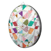 Abstracte kleuren Damask Dartbord (Voorkant Rechts)