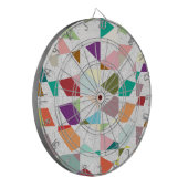 Abstracte kleuren Damask Dartbord (Voorkant Links)
