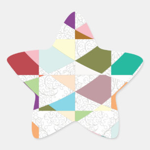 Abstracte kleuren Damask Ster Sticker