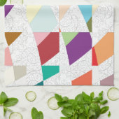 Abstracte kleuren Damask Theedoek (Gevouwen)