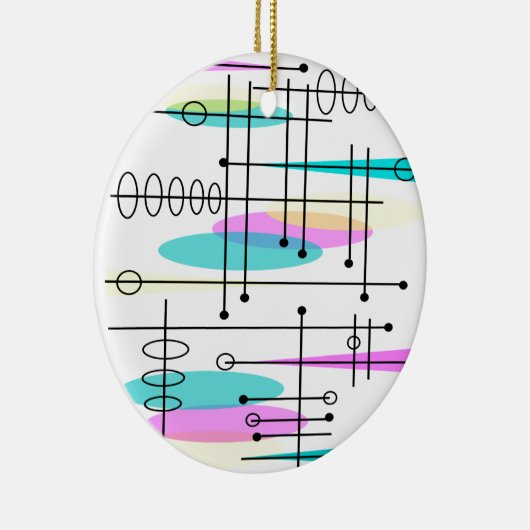 Abstracte kleuren en ontwerpen van atoomtijdperken keramisch ornament (Rechts)