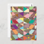 Abstracte kleuren Glitter Briefkaart (Voorkant / Achterkant)