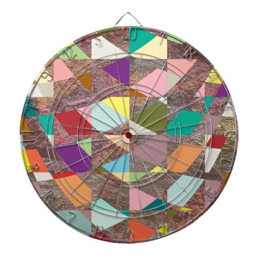 Abstracte kleuren Glitter Dartbord (Voorkant)