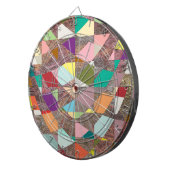 Abstracte kleuren Glitter Dartbord (Voorkant Rechts)
