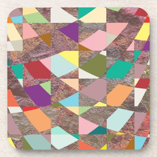 Abstracte kleuren Glitter Drankjes Onderzetter (Voorkant)