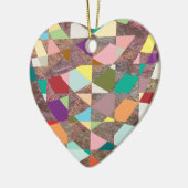 Abstracte kleuren Glitter Keramisch Ornament (Links)