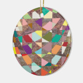 Abstracte kleuren Glitter Keramisch Ornament (Links)