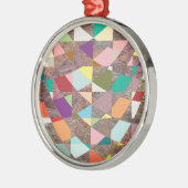 Abstracte Kleuren Glitter Metalen Ornament (Links)